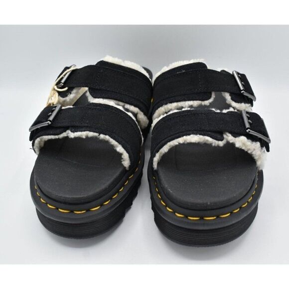 Dr Martens Mens Size 14 Myles Black Suede Buckle Slide‎ Sandals Shoes